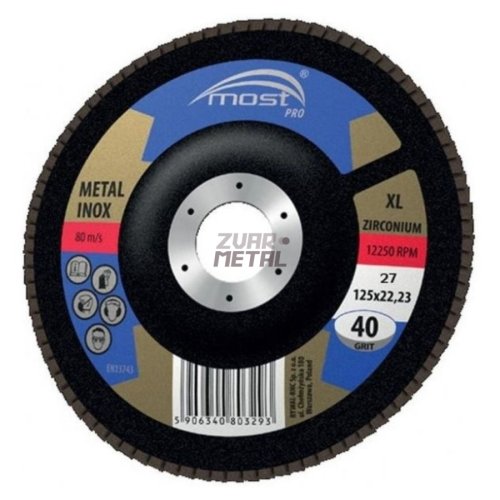Lamelový kotúč 125 mm MOST PRO zr.40 Zirconium XL