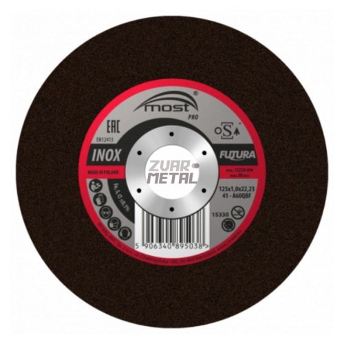 Rezný kotúč 125 mm x 1,0 mm MOST FUTURA PRO INOX41